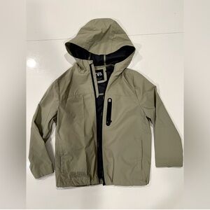 Zara Kids Waterproof Hooded Jacket - Olive like new 8-9